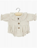 Barboteuse Léonore en gaze de coton light beige