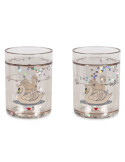 Lot de 2 verres glitter - Swann off white