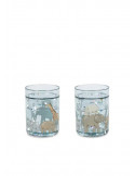 Lot de 2 verres glitter - Safari