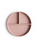 Assiette compartimenté en silicone - Blush