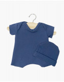 Minikane - Ensemble Body shorty / Bonnet en jersey bleu navy pour Babies