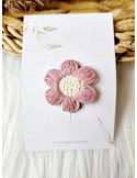 Barrette anti-glisse pivoine rose