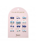 Ensemble de 12 paires de boucles d'oreilles - Un An de Poésie bleue