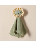 Doudou lion vert