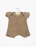 Minikane - Body shorty en maille côtelée taupe pour Babies