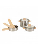 Set de casseroles avec anses en bois